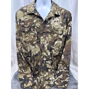 Simms Mens XL Veil Camo Long Sleeve Button Down Fishing Tactical Shirt Brown